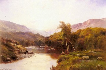  landscape - Tyn y Groes The Golden Valley landscape Alfred de Breanski Snr stream